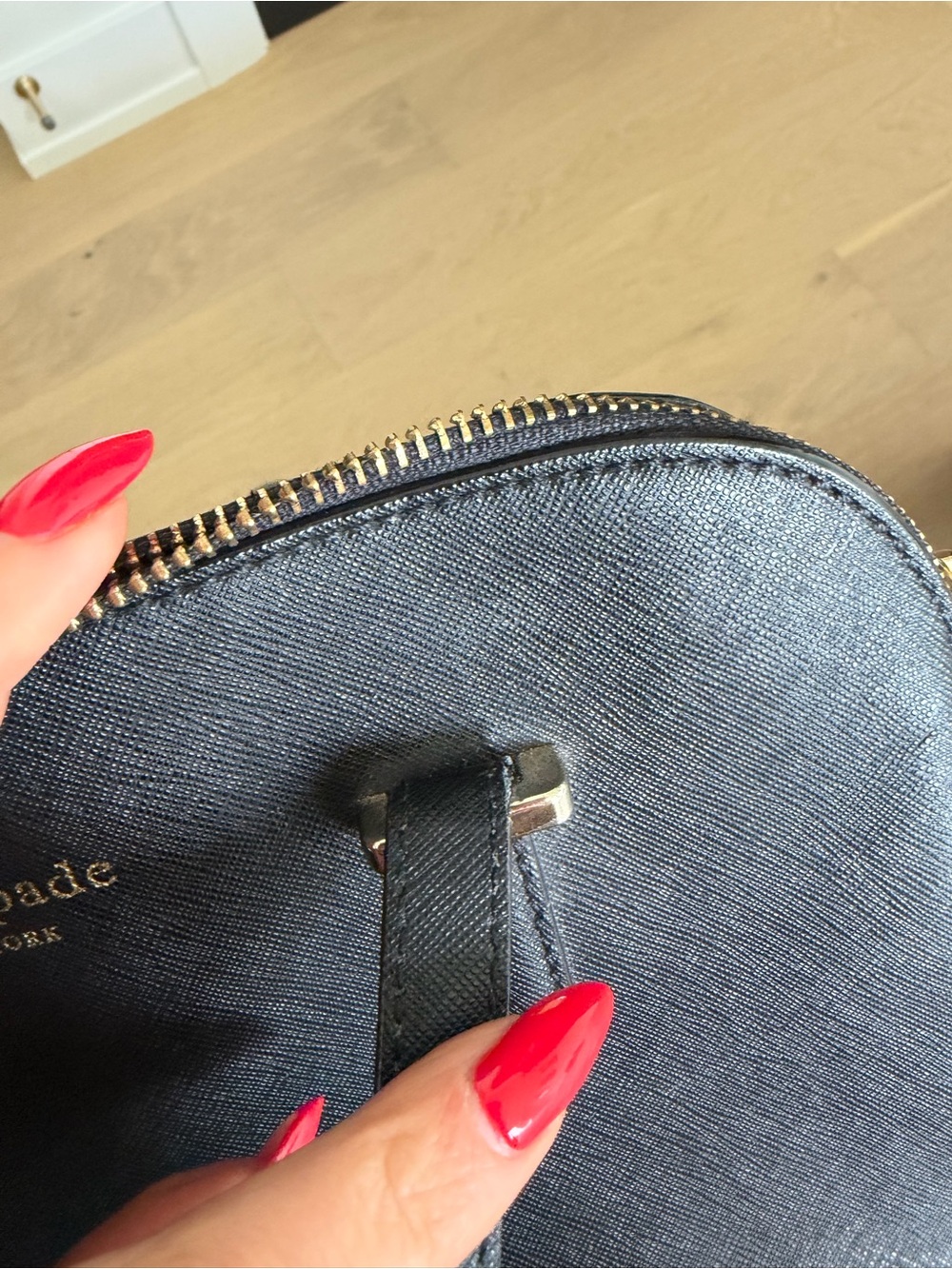 kate spade Black Saffiano Dome Satchel with Gold Hardware - Picture 6 of 7